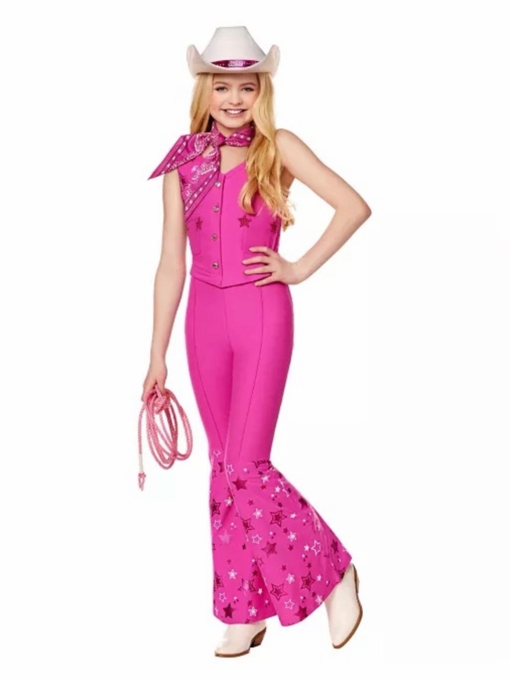 Barbie The Movie Western Barbie Halloween Costume Pink Cowgirl Girl Large 12-14